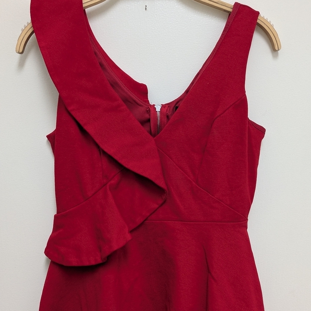 Lulu's Secret Admirer Red Sleeveless Ruffle Mini Sexy Night Out Dress Small - Picture 4 of 7